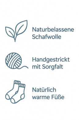 Naturbelassene Schafwolle Handgestrickt mit Sorgfalt Nat&uuml;rlich warme F&uuml;&szlig;e